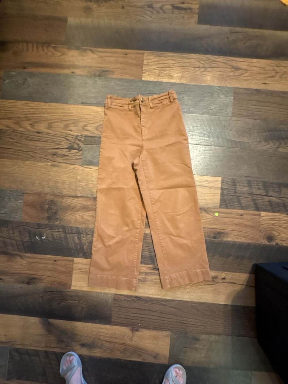Marine Layer Bridget Wide Leg Crop Pants Size 8 Brown